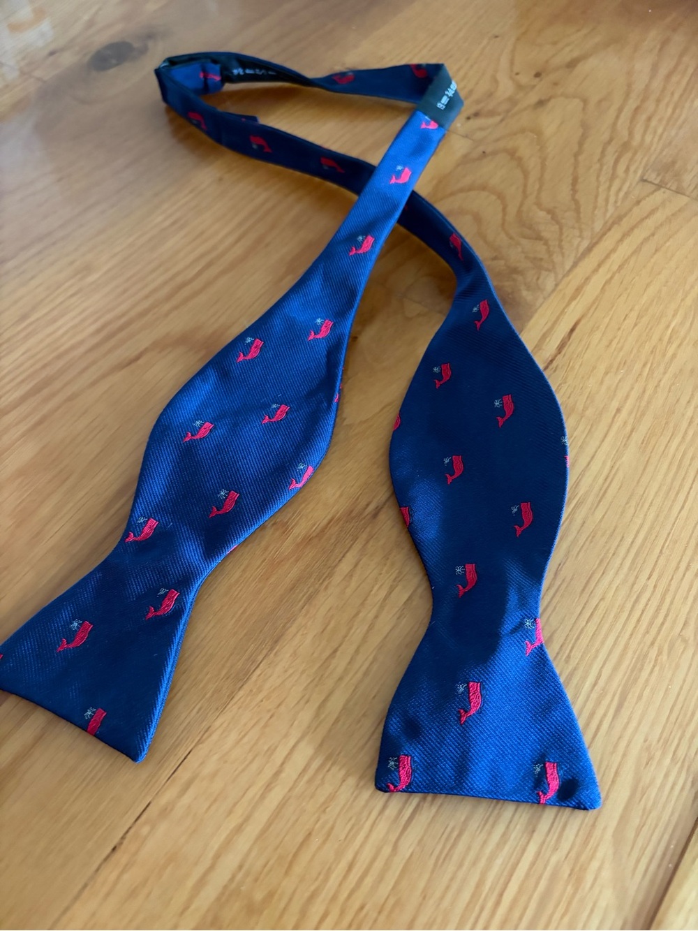 Ralph Lauren polo bowtie bow tie navy embroidered red whales ITALY
